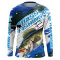 Custom Largemouth Bass Fishing, Bass Long Sleeve Tournament Fishing | Blue Camo