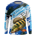 Custom Perch Fishing, Perch Long Sleeve Tournament Fishing | Blue Camo