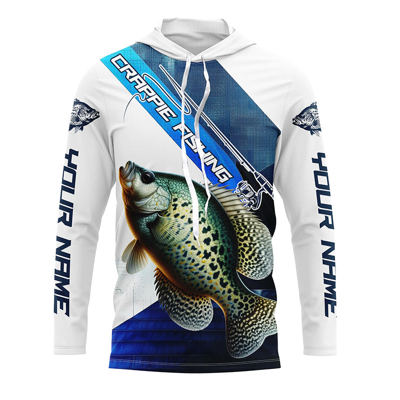 Crappie Fishing Custom Long Sleeve Performance, Crappie Tournament Fishing | Blue