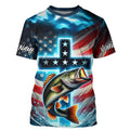 Custom Faith Largemouth Bass Patriotic Tournament Fishing T, Bass Fishing