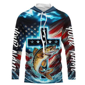 Custom Faith Walleye PatrioticTournament Fishing T, Walleye Fishing