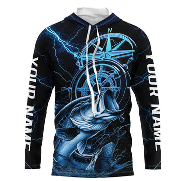 Blue Thunder Lightning Custom Largemouth Bass Compass Tournament Fishing T