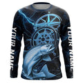 Blue Thunder Lightning Custom Chinook King Salmon Compass Tournament Fishing T