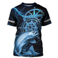 Blue Thunder Lightning Custom Chinook King Salmon Compass Tournament Fishing T