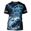 Blue Thunder Lightning Custom Striped Bass Compass Tournament Fishing T
