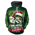Merry Fishmas Largemouth Bass Custom Christmas Fishing, Personalized Xmas Fishing Gifts