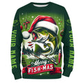 Merry Fishmas Largemouth Bass Custom Christmas Fishing, Personalized Xmas Fishing Gifts
