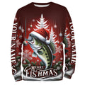 Personalized Bass Christmas Fishing Merry Fishmas Fishing Gifts, Women And Kids