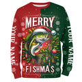 Merry Fishmas Bass Custom Christmas Fishing Fisherman'S Fishing Gifts