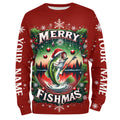 Merry Fishmas Custom Christmas Bass Full Printing Fishing Fishing Gifts For Adult And Kid