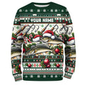 Walleye Fishing Ugly Sweater Pattern Christmas Custom Fishing Personalized Fishing Gifts