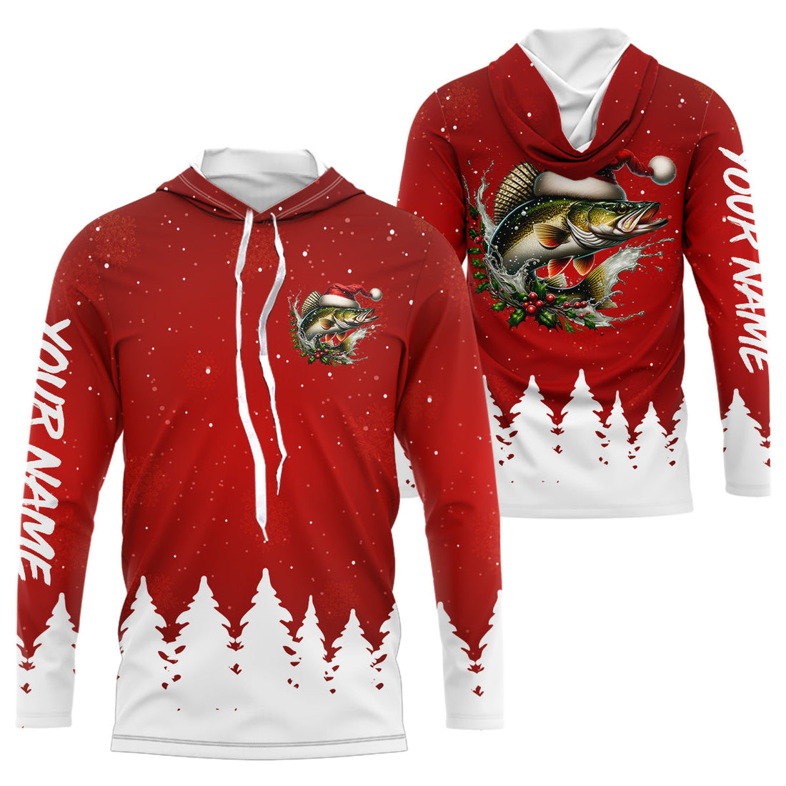 Walleye Fishing Custom Christmas Fishing, Xmas Fishing Gifts, Women And Kids