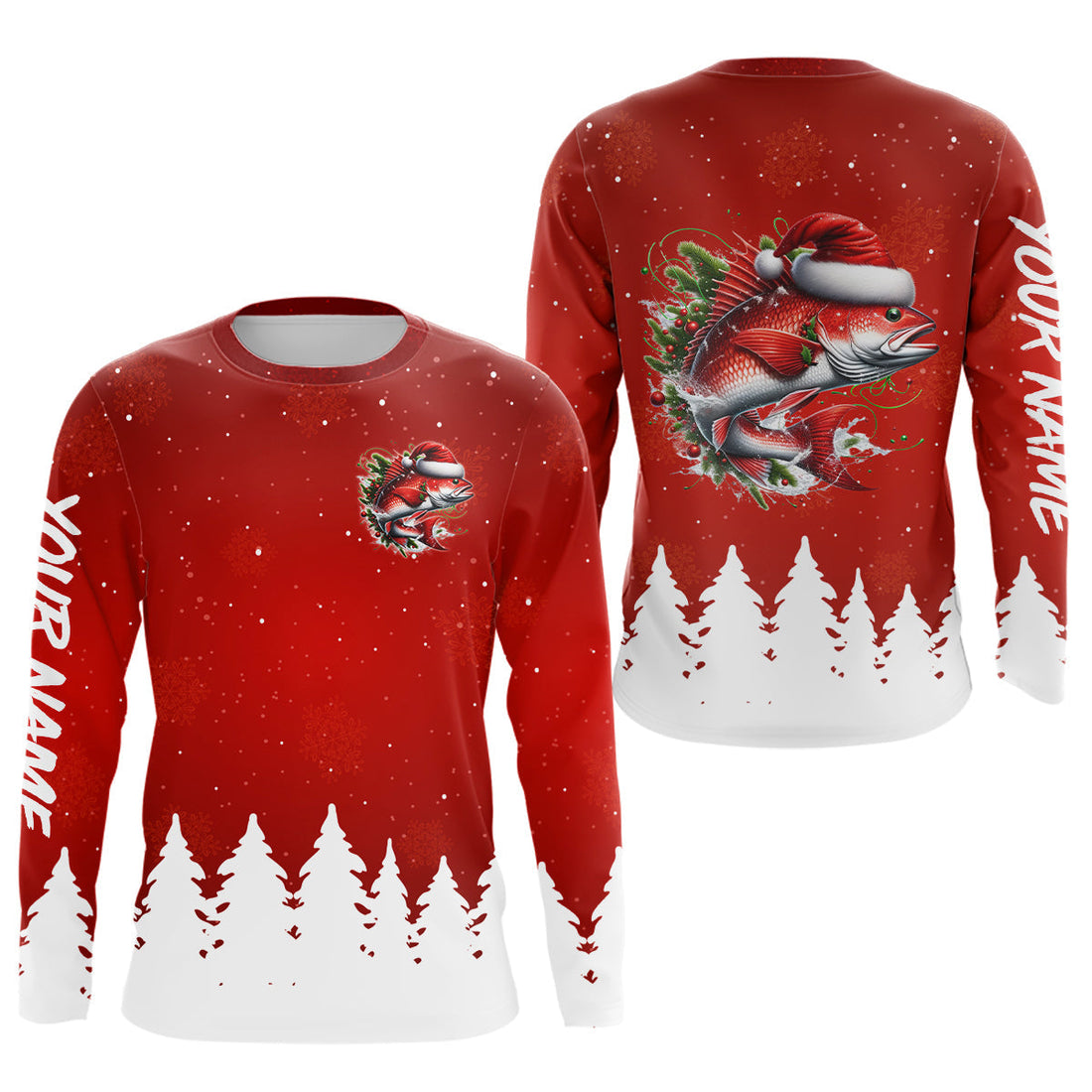 Redfish Fishing Custom Christmas Fishing, Xmas Fishing Gifts, Women And Kids