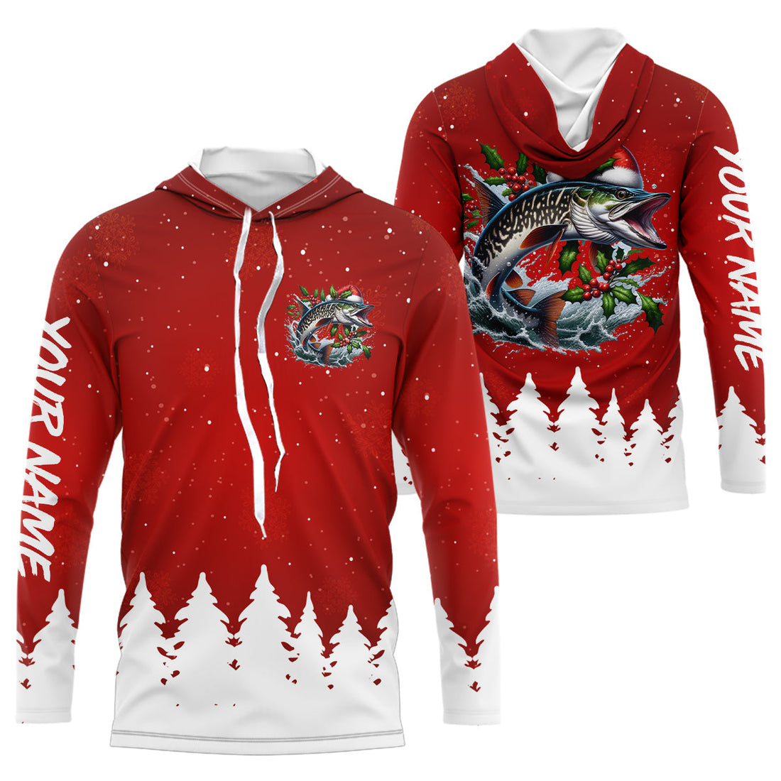 Musky Fishing Custom Christmas Fishing, Xmas Fishing Gifts, Women And Kids