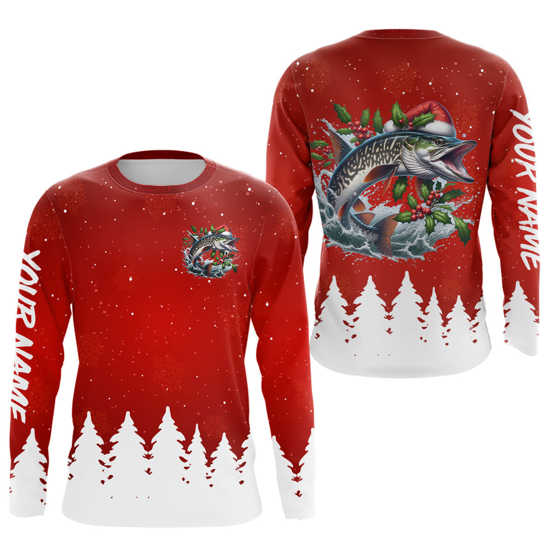 Musky Fishing Custom Christmas Fishing, Xmas Fishing Gifts, Women And Kids
