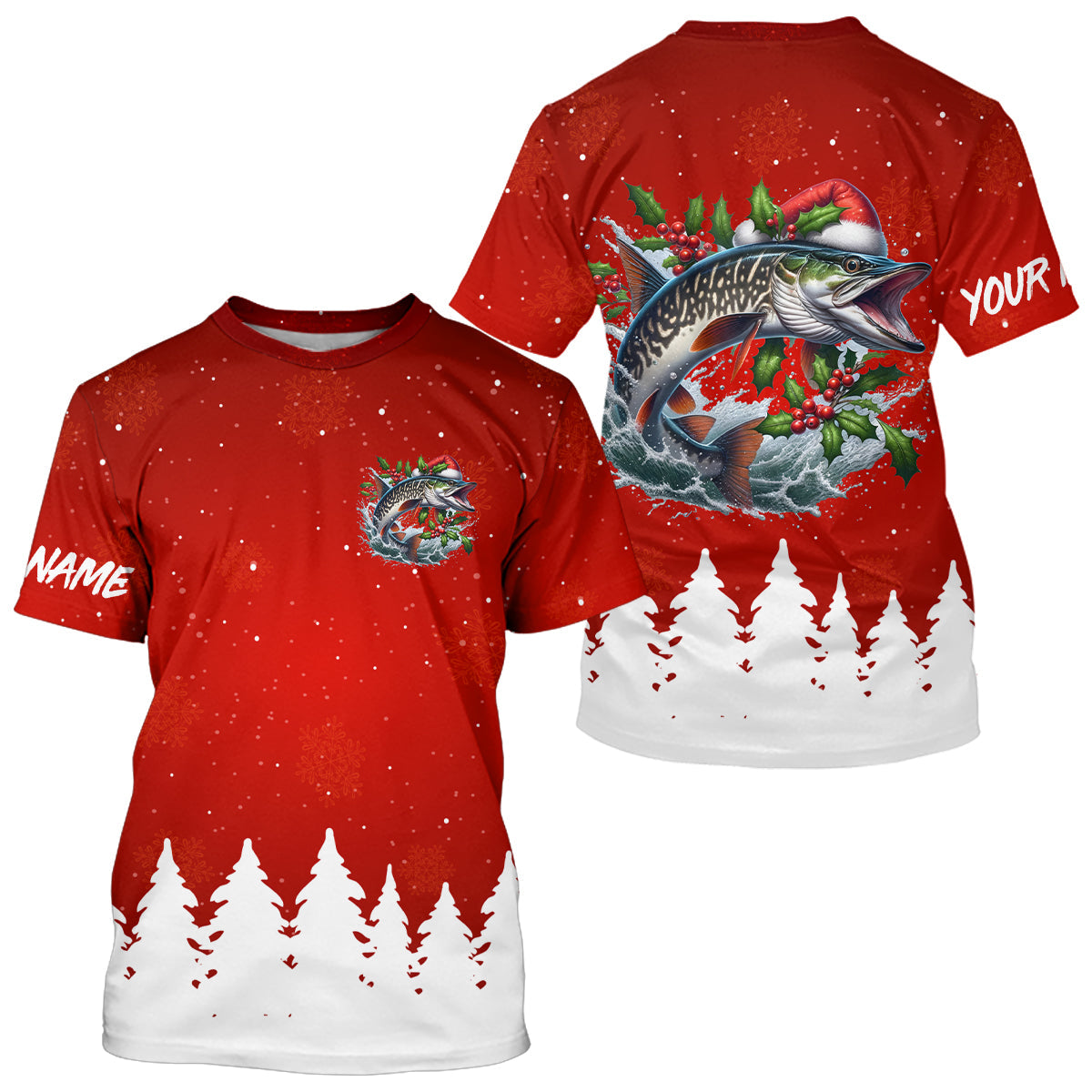 Musky Fishing Custom Christmas Fishing, Xmas Fishing Gifts, Women And Kids