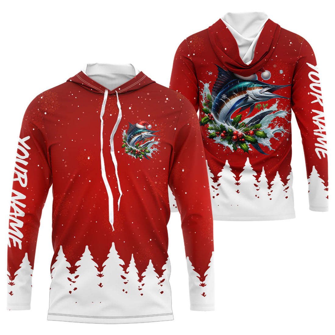 Sailfish Fishing Custom Christmas Fishing, Xmas Fishing Gifts, Women And Kids