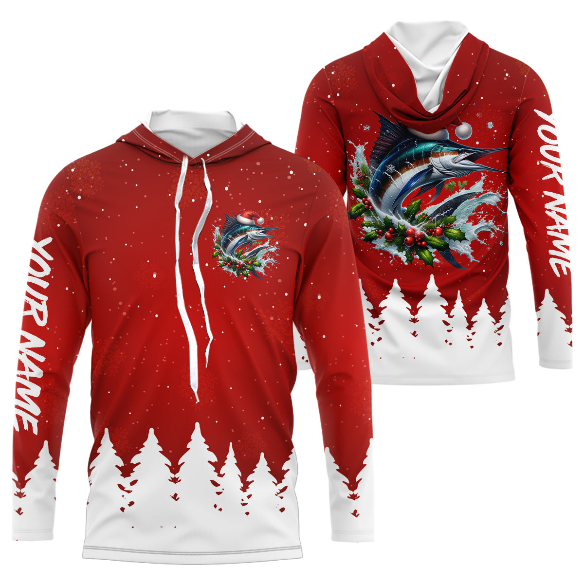 Sailfish Fishing Custom Christmas Fishing, Xmas Fishing Gifts, Women And Kids