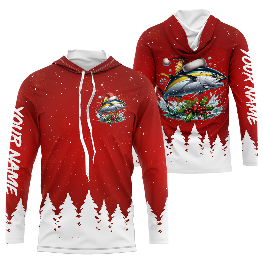 Yellowfin Tuna Fishing Custom Christmas Fishing, Xmas Fishing Gifts, Women And Kids