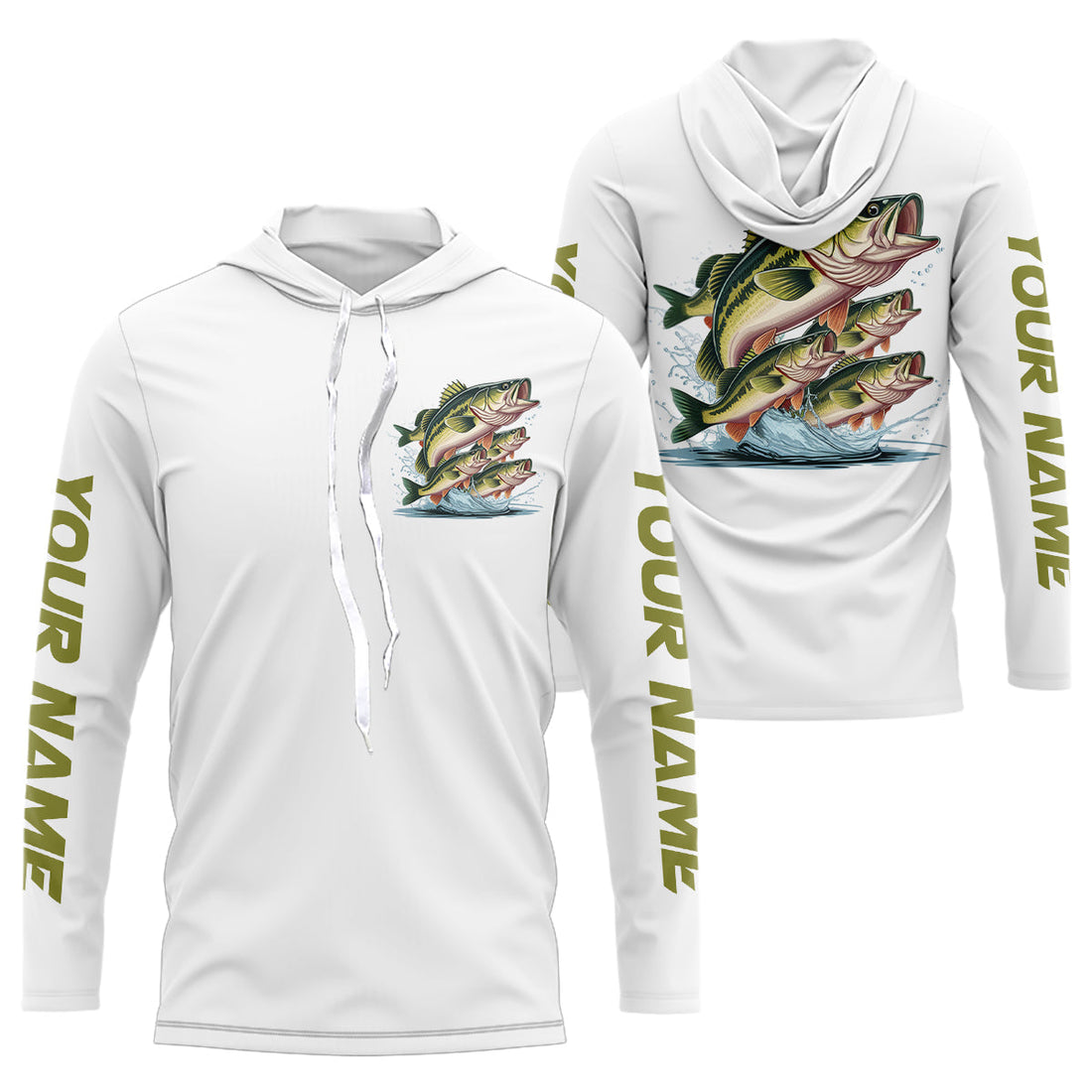 Largemouth Bass Fishes Custom Bass Long Sleeve Fishing, Bass Tournament Fishing