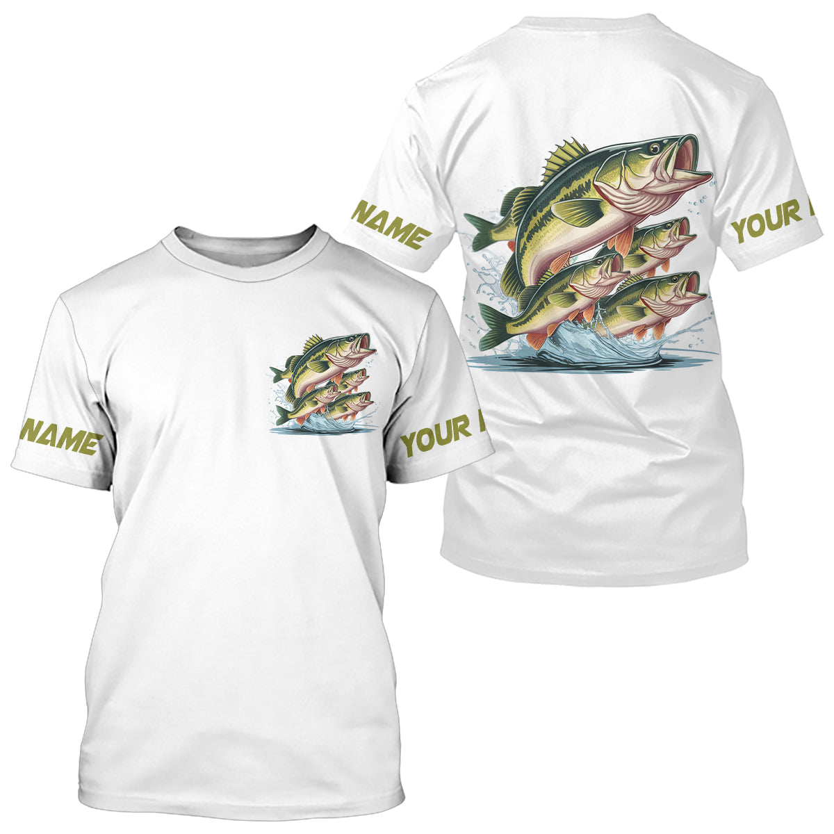 Largemouth Bass Fishes Custom Bass Long Sleeve Fishing, Bass Tournament Fishing