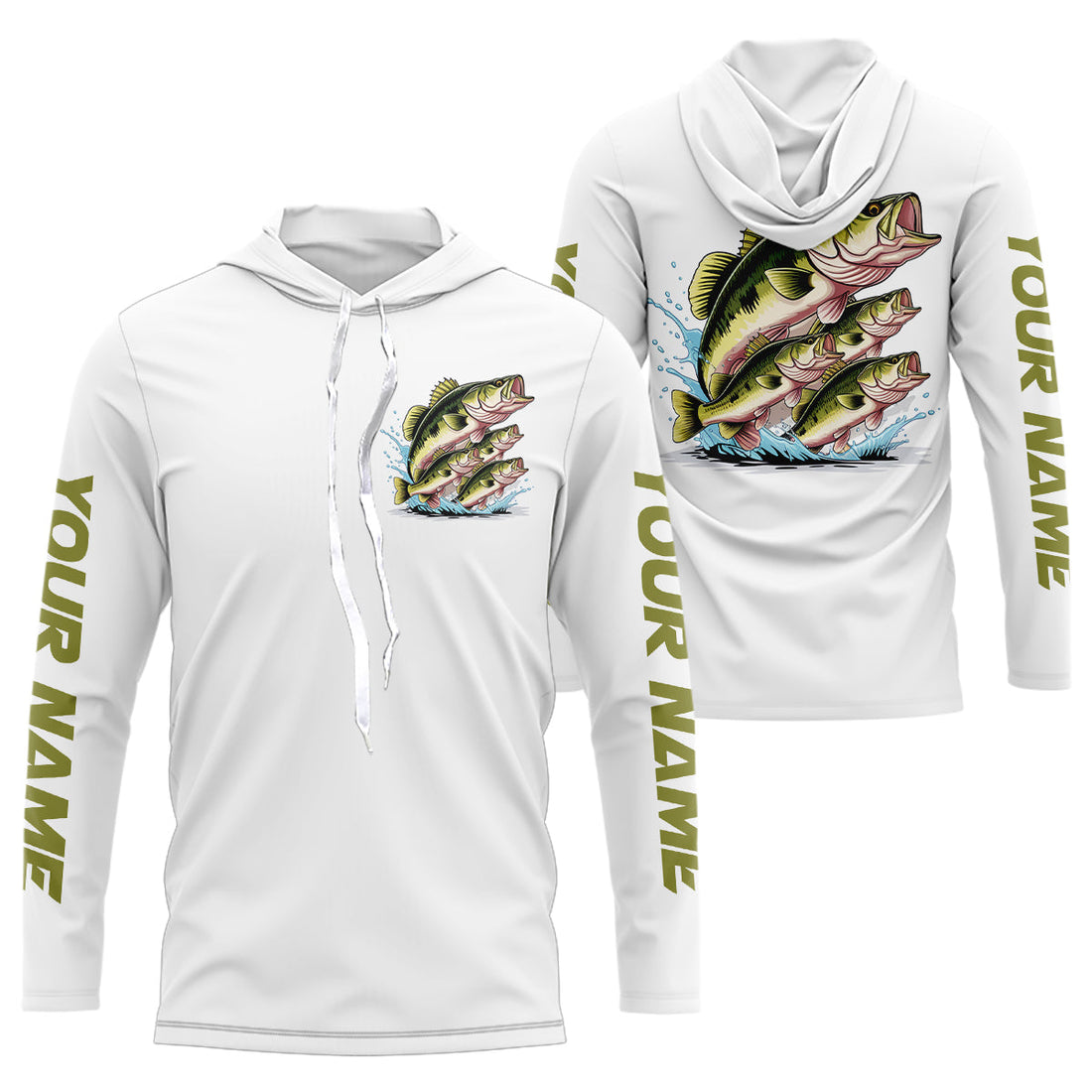 Largemouth Bass Fishes Custom Bass Long Sleeve Fishing, Bass Tournament Fishing