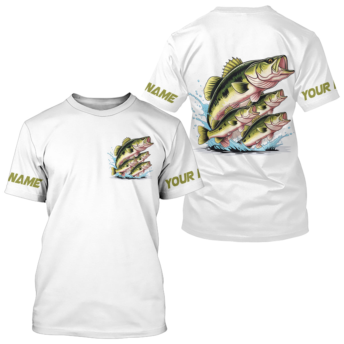 Largemouth Bass Fishes Custom Bass Long Sleeve Fishing, Bass Tournament Fishing