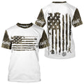 Custom Patriotic Camo Long Sleeve Hooded Fishing, American Flag Fishing Tools