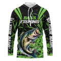 Customized Bass Fishing Long Sleeve Tournament, Bass Fishing Gifts For Fisherman | Green