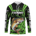 Customized Walleye Fishing Long Sleeve Tournament, Walleye Fishing Gifts For Fisherman | Green