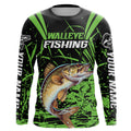 Customized Walleye Fishing Long Sleeve Tournament, Walleye Fishing Gifts For Fisherman | Green