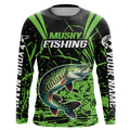 Customized Musky Fishing Long Sleeve Tournament, Muskie Fishing Gifts For Fisherman | Green