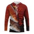Redfish Puppy Drum Custom Long Sleeve Performance Fishing, Redfish Fishing