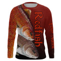 Redfish Puppy Drum Custom Long Sleeve Performance Fishing, Redfish Fishing