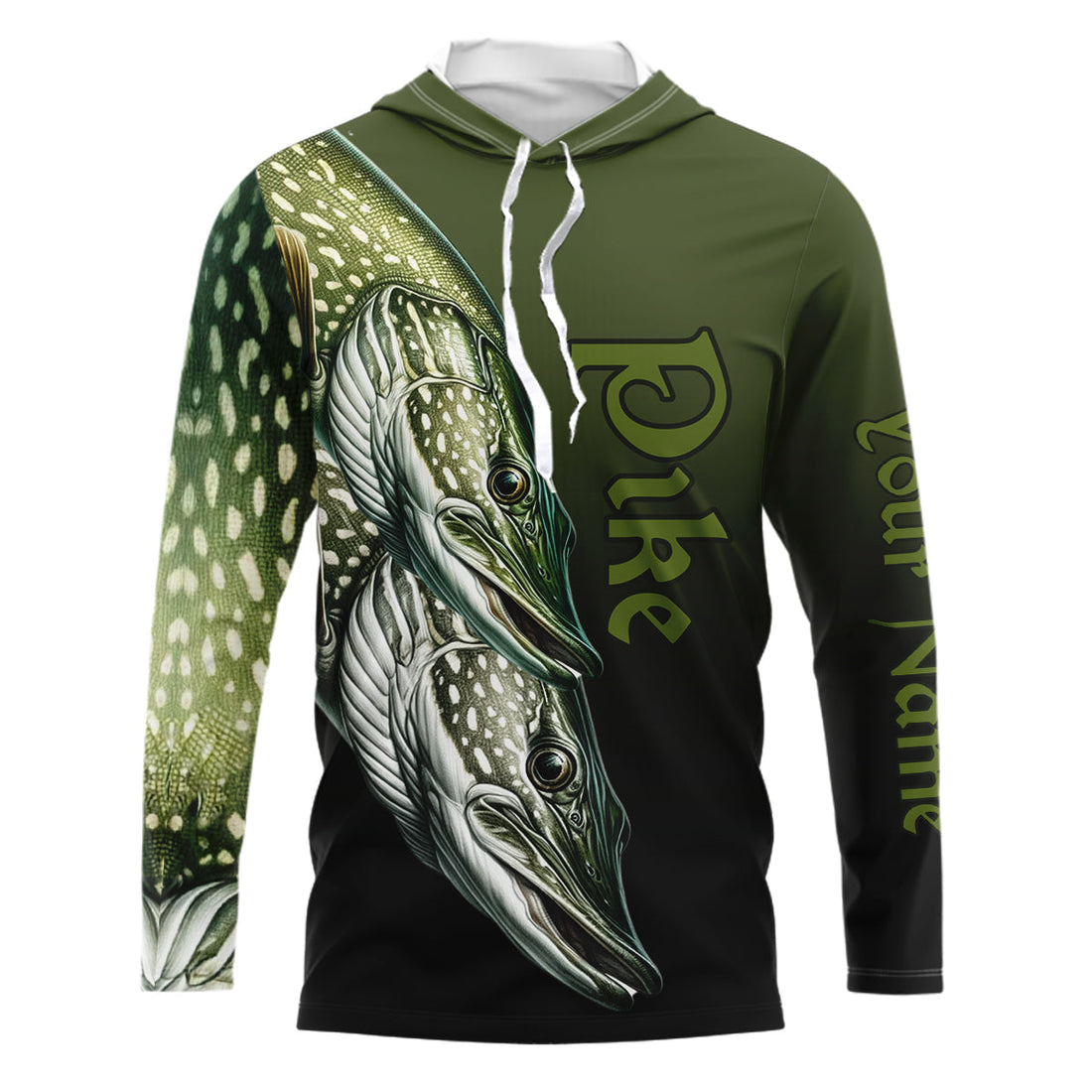 Pike Fishing Custom Long Sleeve Performance Fishing, Pike Fishing