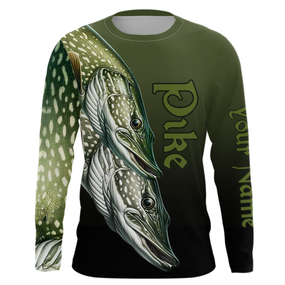 Pike Fishing Custom Long Sleeve Performance Fishing, Pike Fishing