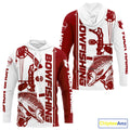 Custom Red And White Bowfishing Carp Fishing T-Shirts, Carp Bow Fishing