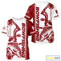Custom Red And White Bowfishing Carp Fishing T-Shirts, Carp Bow Fishing