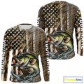 Custom Patriotic Camouflage American Flag Fishing Rod Largemouth Bass Fishing T-Shirts