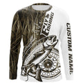 Custom Brown Grass Camo Trout Fly Fishing Long Sleeve Hooded, Fly Reel Fishing