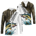Custom Name Grass Camo Walleye Long Sleeve Hooded Tournament Fishing