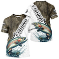 Custom Name Grass Camo Rainbow Trout Long Sleeve Hooded Tournament Fishing