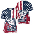 Custom Patriotic Crappie Long Sleeve Hooded Fishing, American Flag Fishing