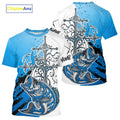 Custom Blue Camo Faith Largemouth Bass Long Sleeve Hooded Tournament Fishing