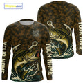 Custom Fish Hook Largemouth Bass Fishing Camo Long Sleeve Hooded Tournament Fishing
