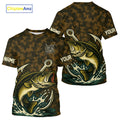 Custom Fish Hook Largemouth Bass Fishing Camo Long Sleeve Hooded Tournament Fishing