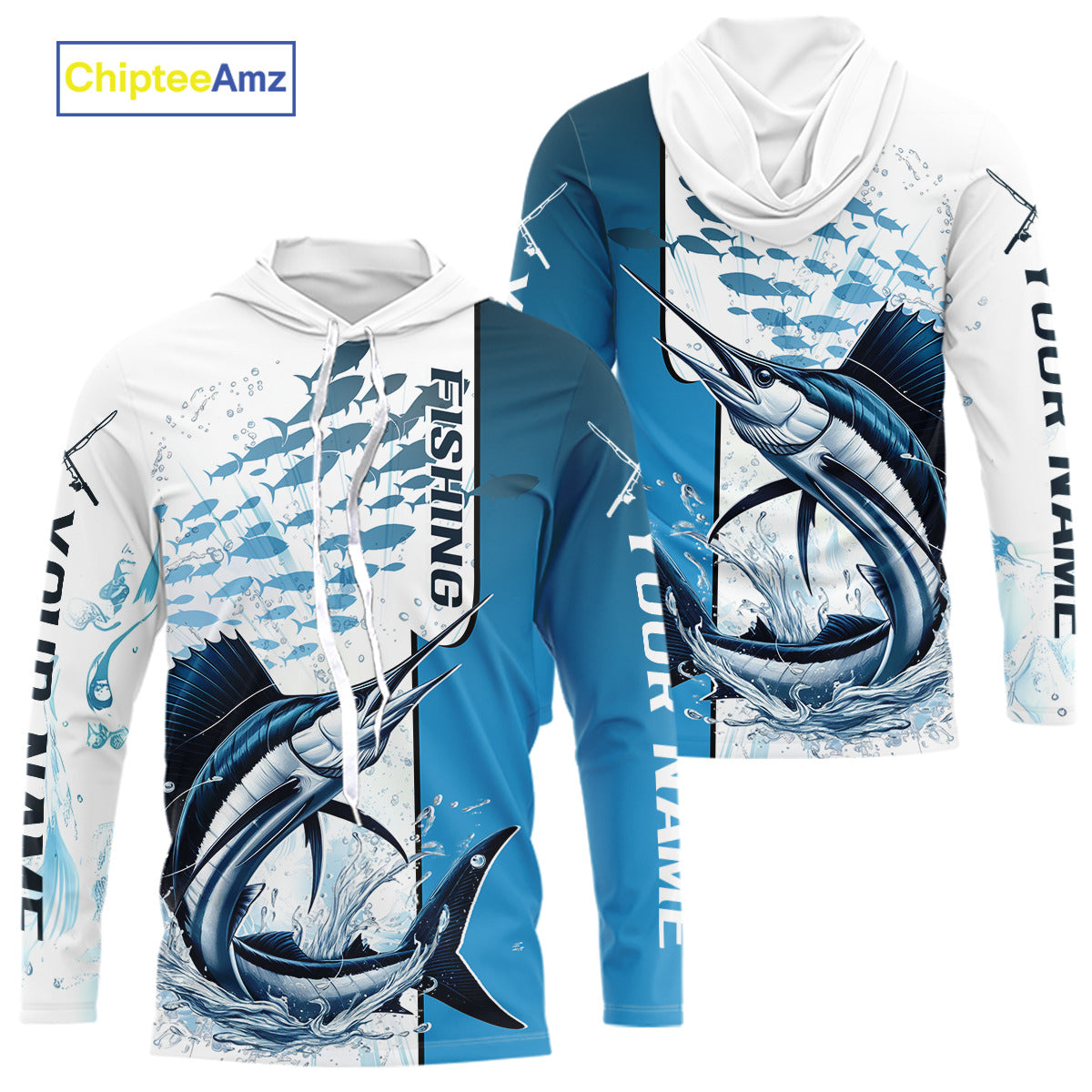Personalized Sailfish Fishing Saltwater Performance Fishing T-Shirts With Name