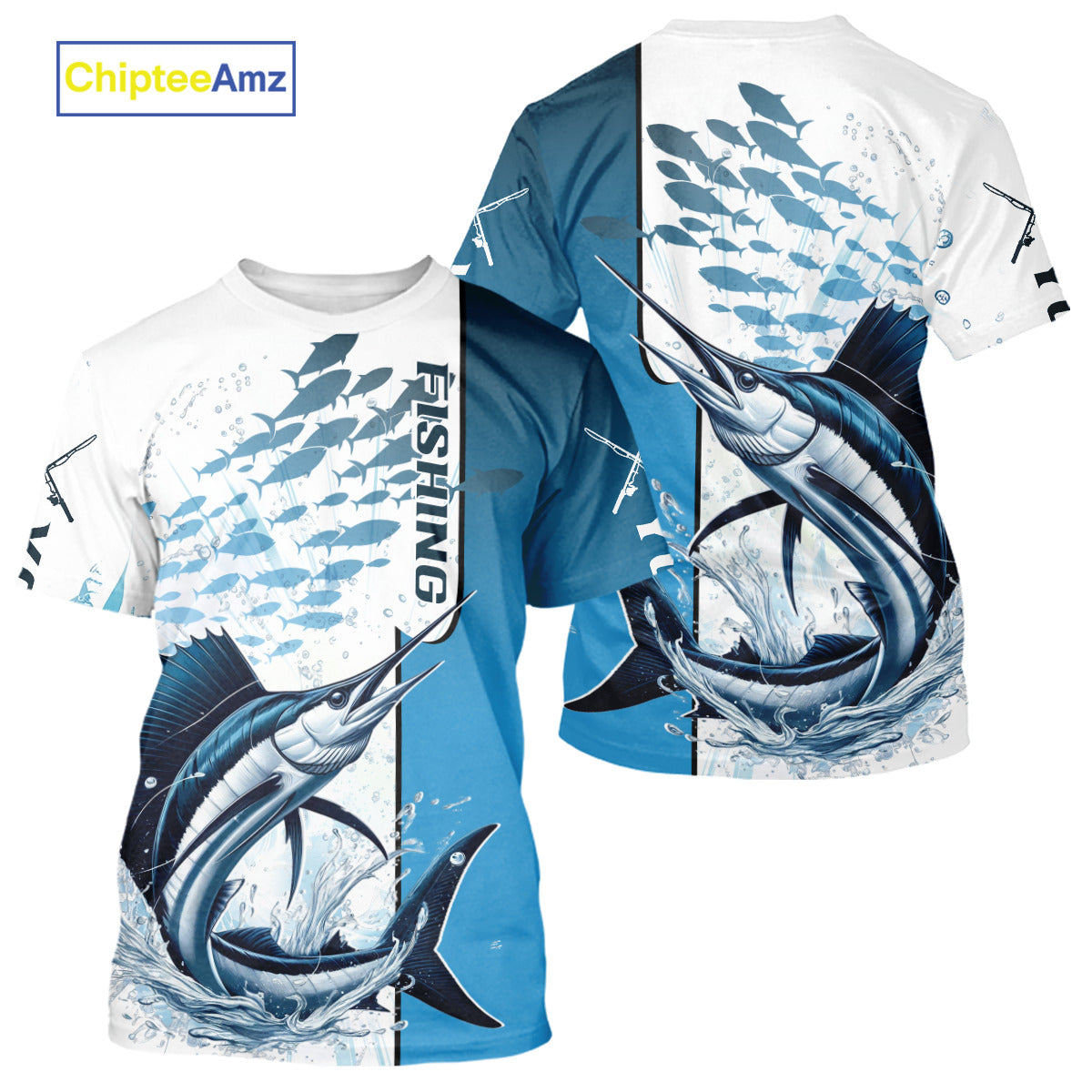 Personalized Sailfish Fishing Saltwater Performance Fishing T-Shirts With Name