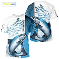 Personalized Chinook Salmon Fishing Saltwater Performance Fishing T-Shirts