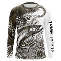 Custom Grass Camo Pattern Trout Fly Fishing Long Sleeve Hooded Tournament, Trout Flyfishing